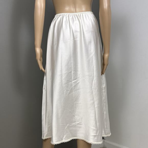 Vintage Warner's Satin Half Slip Skirt A-Line Walking Slit Size Large Ivory USA - Picture 5 of 6